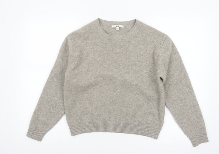 Uniqlo Women Grey Wool Crew Neck Pullover Jumper M