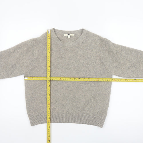 Uniqlo Women Grey Wool Crew Neck Pullover Jumper M