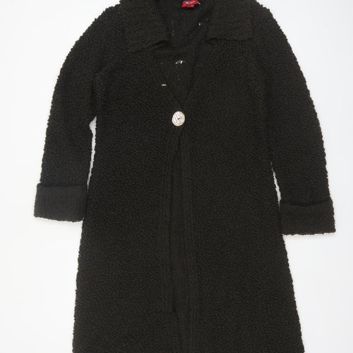 Monsoon Women’s Black Long Cardigan UK 14 Acrylic Wool Knit
