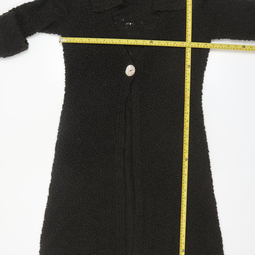 Monsoon Women’s Black Long Cardigan UK 14 Acrylic Wool Knit