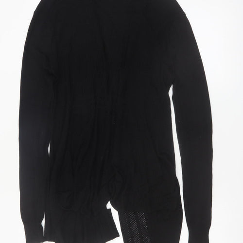 iClosam Women's Black Medium Open-Knit Long Sleeve Cardigan