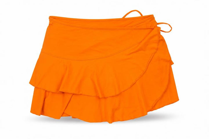 Monki Women’s Orange Cotton Wrap Mini Skirt Size L