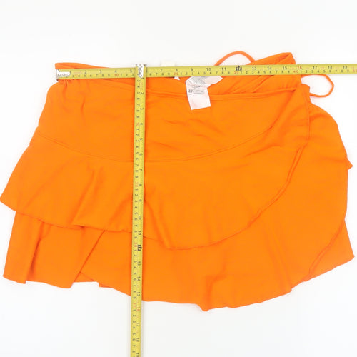 Monki Women’s Orange Cotton Wrap Mini Skirt Size L