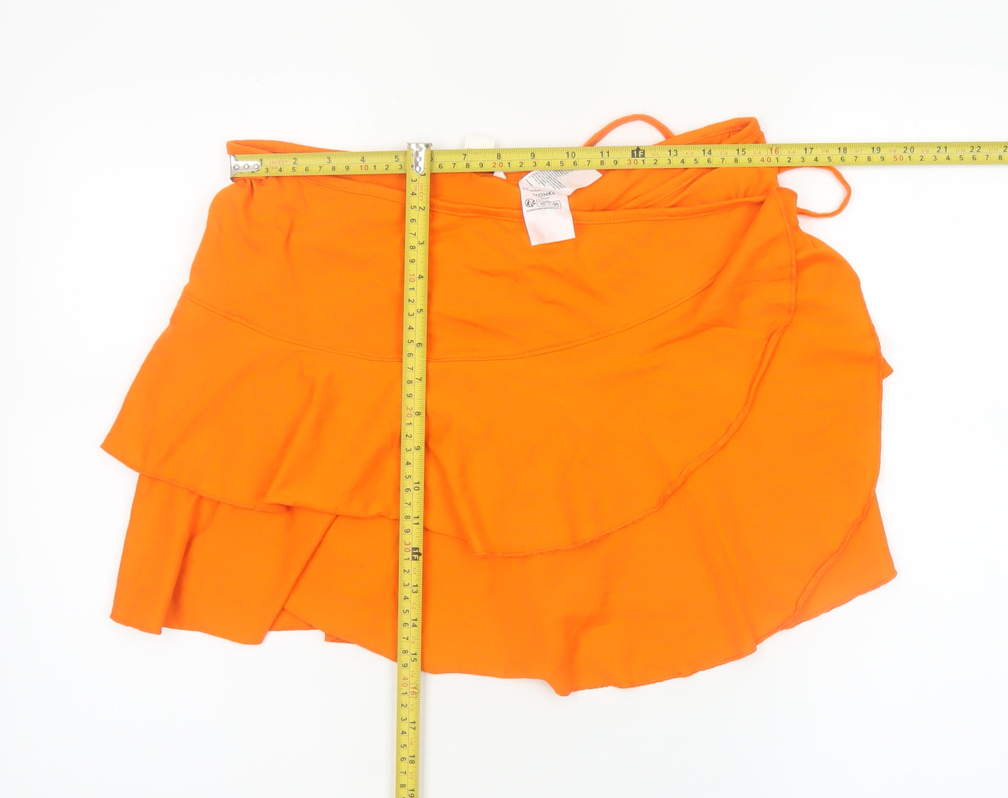 Monki Women’s Orange Cotton Wrap Mini Skirt Size L