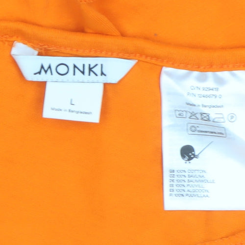 Monki Women’s Orange Cotton Wrap Mini Skirt Size L