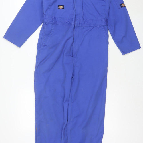Dickies Men's Blue Redhawk Workwear Coveralls L Twill Zip Pockets