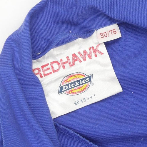 Dickies Men's Blue Redhawk Workwear Coveralls L Twill Zip Pockets