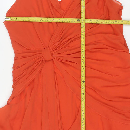 ASOS DESIGN Women’s Orange Asymmetric Chiffon Sleeveless Dress UK 18