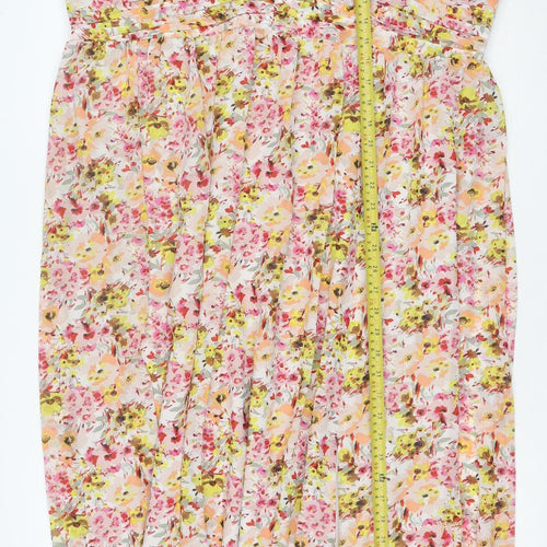 Marks and Spencer Women's Multicoloured Floral Halter Maxi Dress Size 22