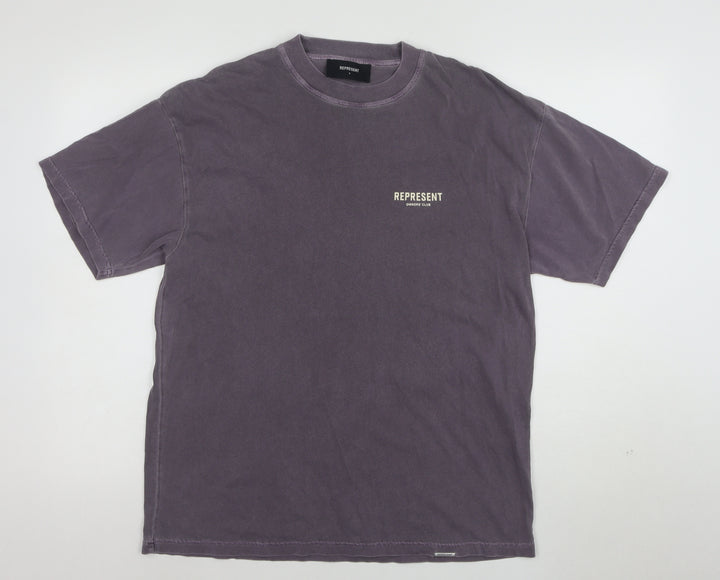 Represent Men's Purple Graphic Cotton T-Shirt Size S