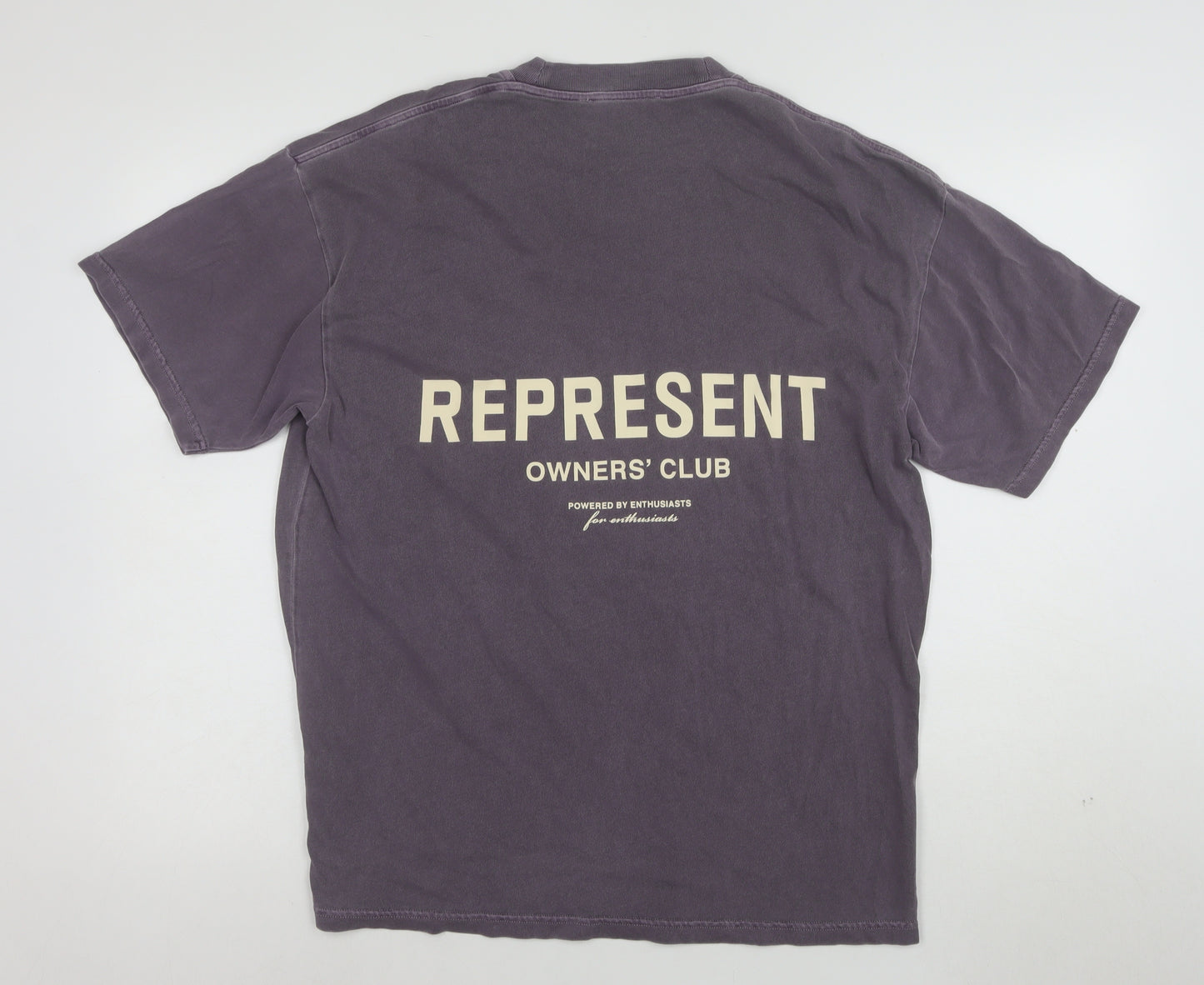 Represent Men's Purple Graphic Cotton T-Shirt Size S