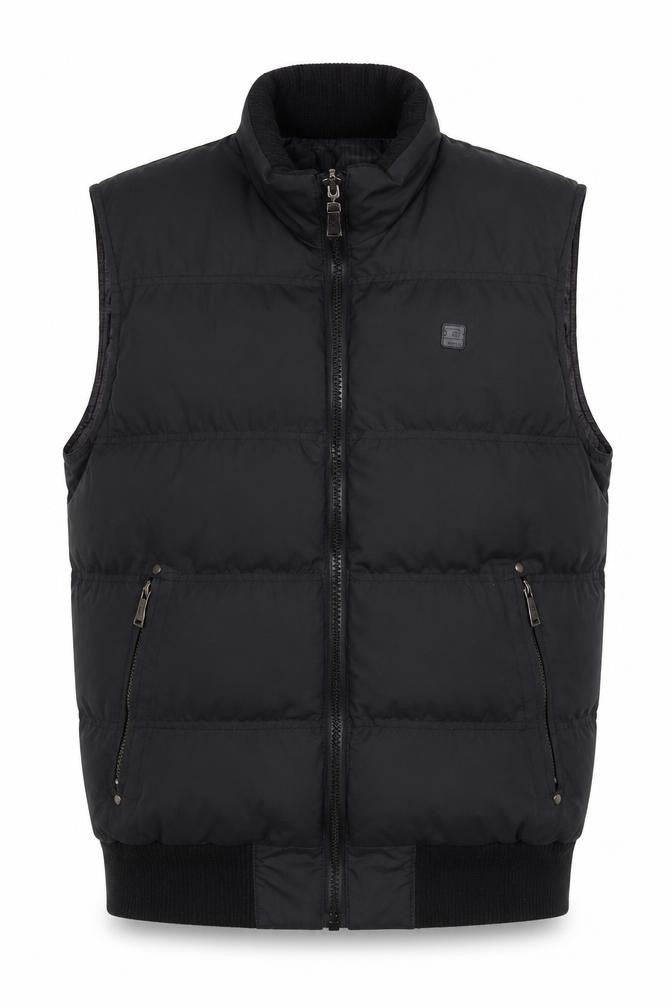 Finest Urban OBJ Men's Black Puffer Waistcoat Gilet M Polyester Zip