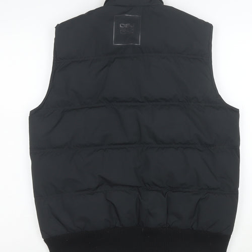 Finest Urban OBJ Men's Black Puffer Waistcoat Gilet M Polyester Zip