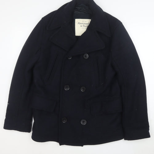 Abercrombie & Fitch Men's Black Wool Pea Coat Size M