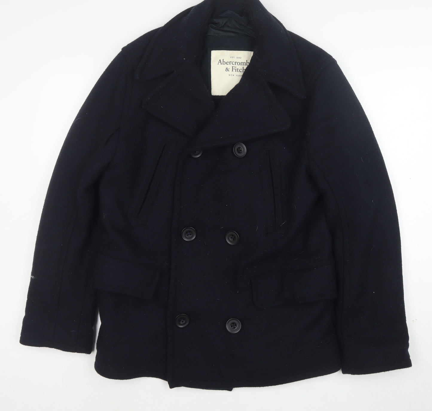 Abercrombie & Fitch Men's Black Wool Pea Coat Size M