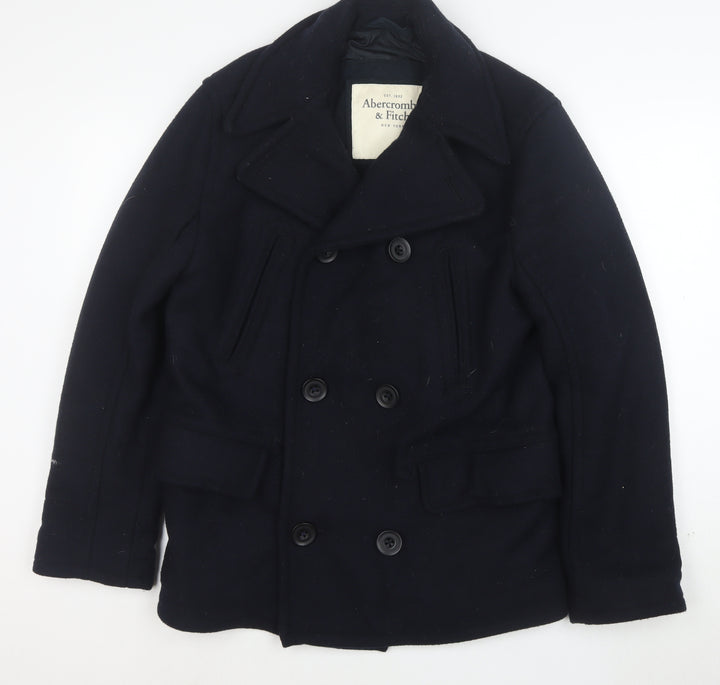 Abercrombie & Fitch Men's Black Wool Pea Coat Size M