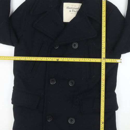 Abercrombie & Fitch Men's Black Wool Pea Coat Size M