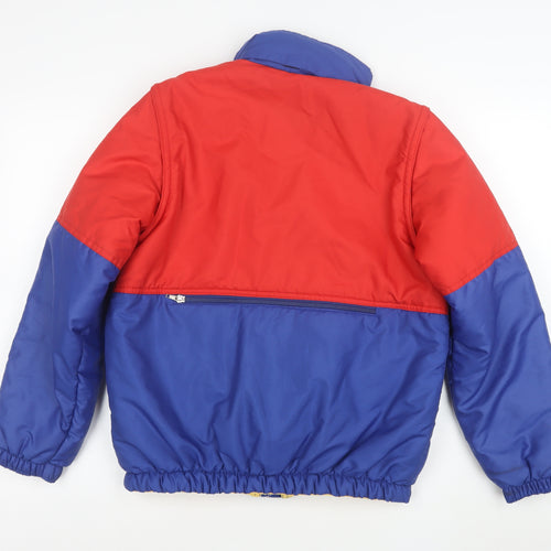 Filou Boys Red Blue Colourblock Puffer Jacket 14 Years Winter Lined Zip