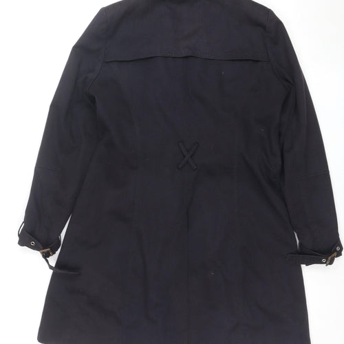 ASOS Womens Black Pea Coat Size 14 Polyester Twill Mid-Length