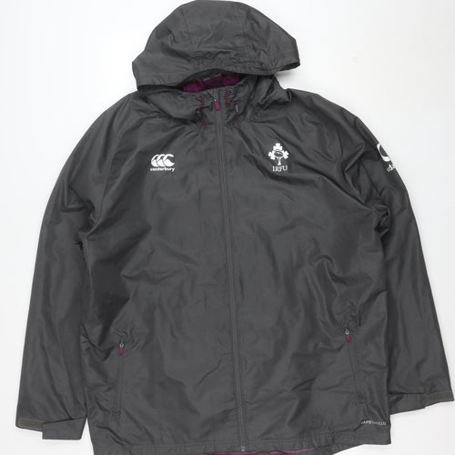 Canterbury Men’s Grey 2XL Waterproof Hooded Rugby Jacket IRFU