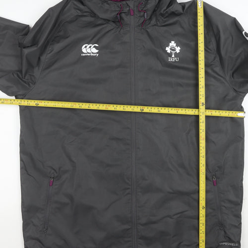 Canterbury Men’s Grey 2XL Waterproof Hooded Rugby Jacket IRFU