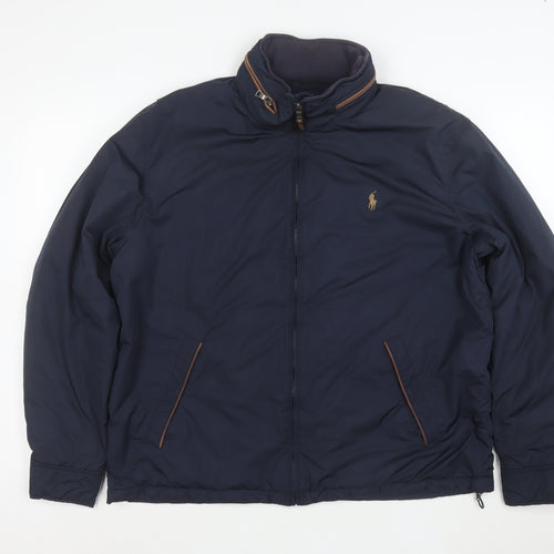Ralph Lauren Men's Blue L Bomber Jacket Full Zip Classic Style
