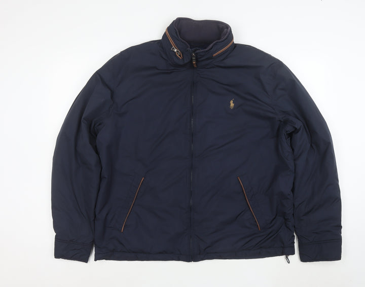 Ralph Lauren Men's Blue L Bomber Jacket Full Zip Classic Style
