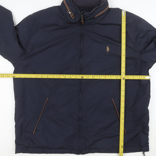 Ralph Lauren Men's Blue L Bomber Jacket Full Zip Classic Style