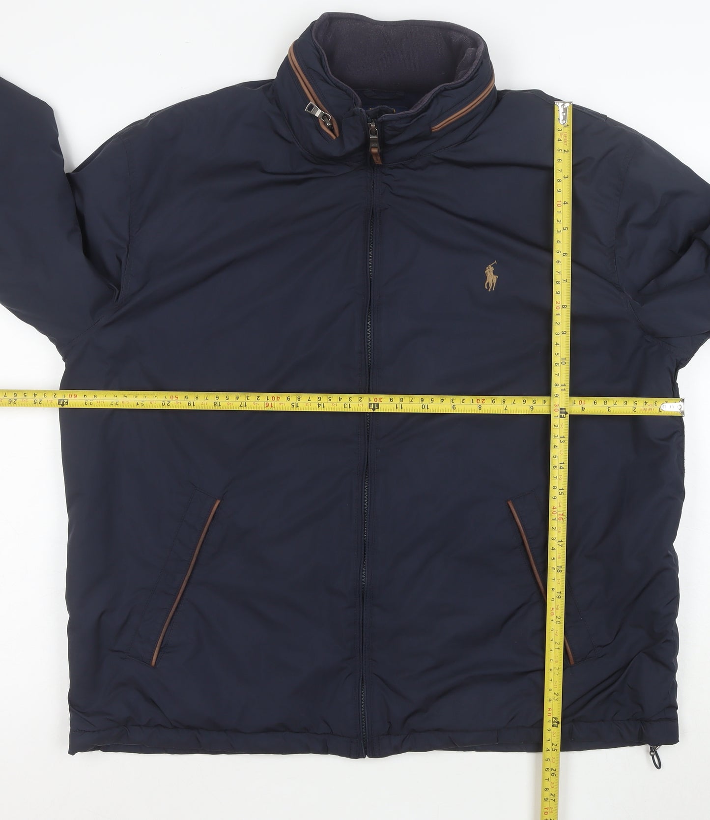 Ralph Lauren Men's Blue L Bomber Jacket Full Zip Classic Style