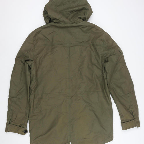 Jack & Jones Unisex Green L Parka Jacket Hooded Cotton Lined