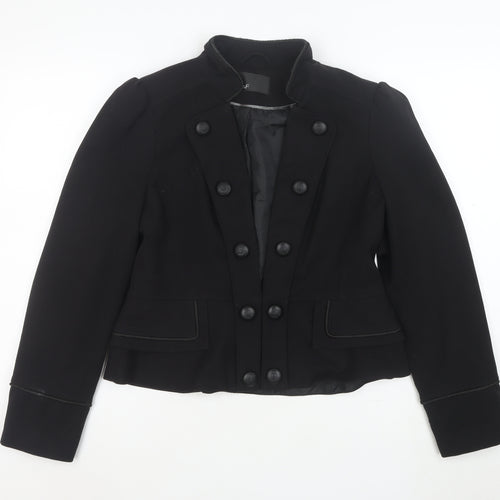 F&F Women Black Size 16 Double-Breasted Blazer Jacket