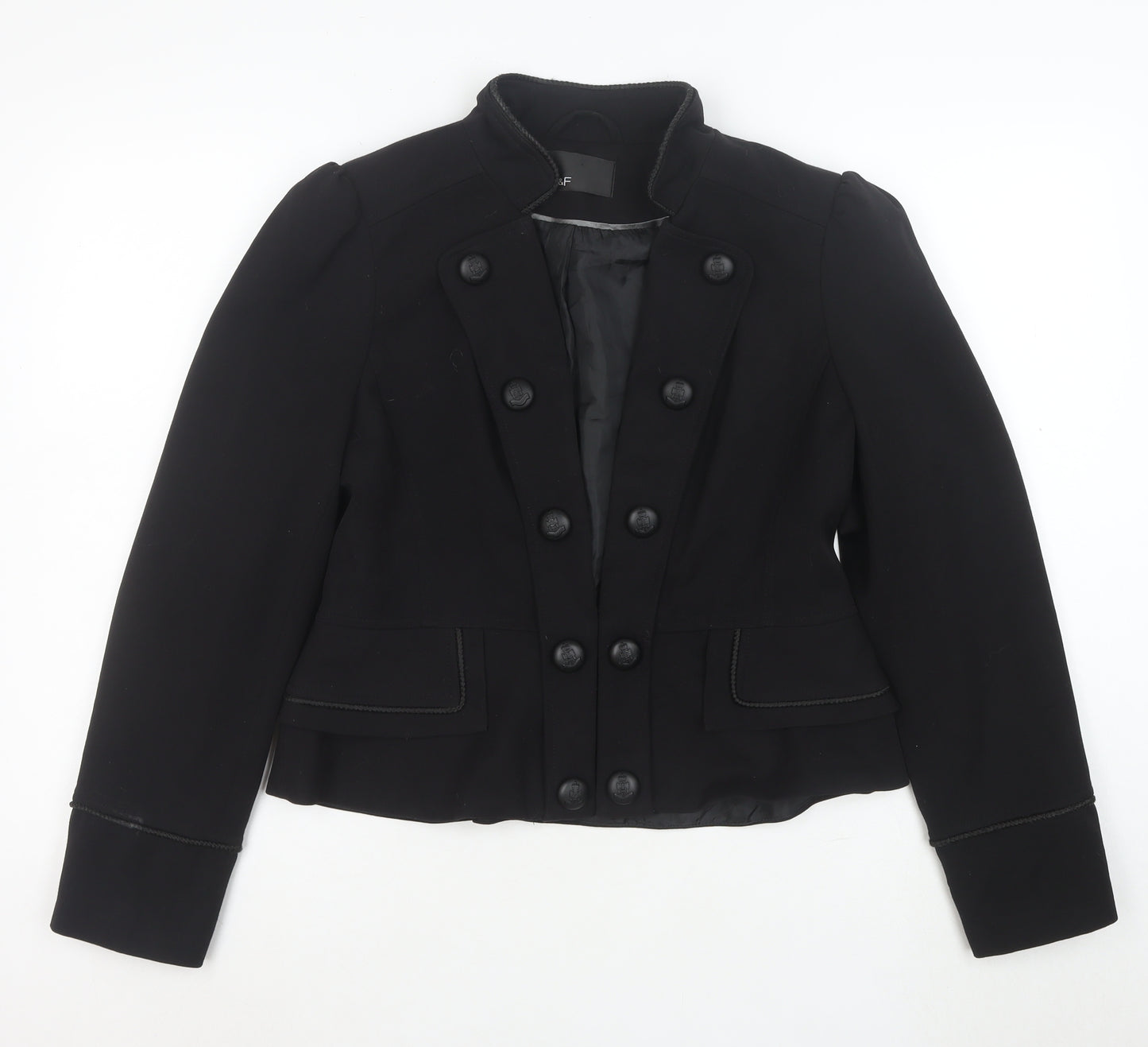 F&F Women Black Size 16 Double-Breasted Blazer Jacket