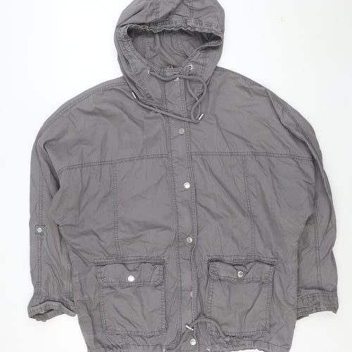 Abercrombie & Fitch Women's Grey Cotton Hooded Anorak Jacket Size S
