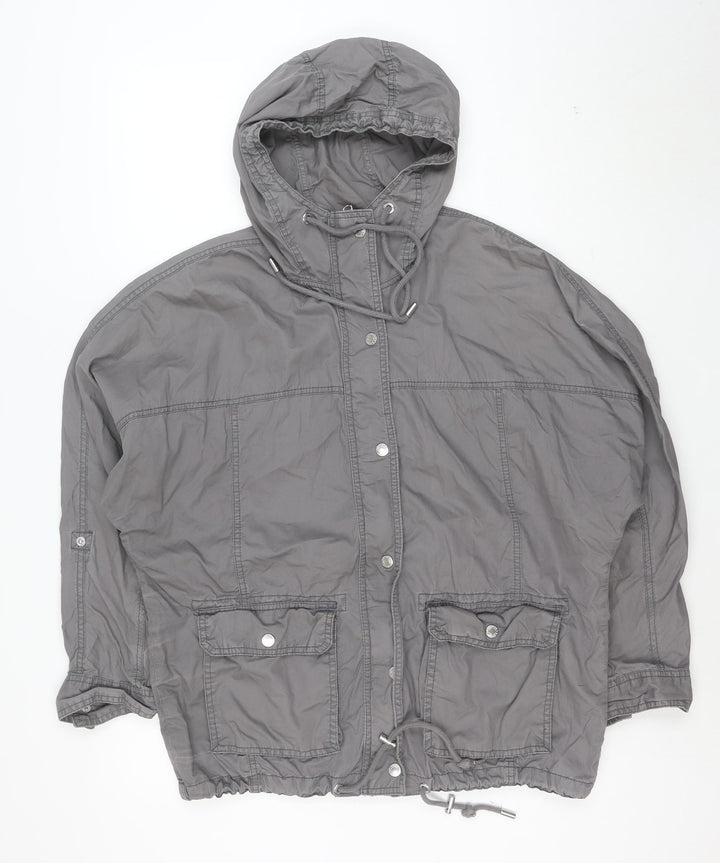 Abercrombie & Fitch Women's Grey Cotton Hooded Anorak Jacket Size S