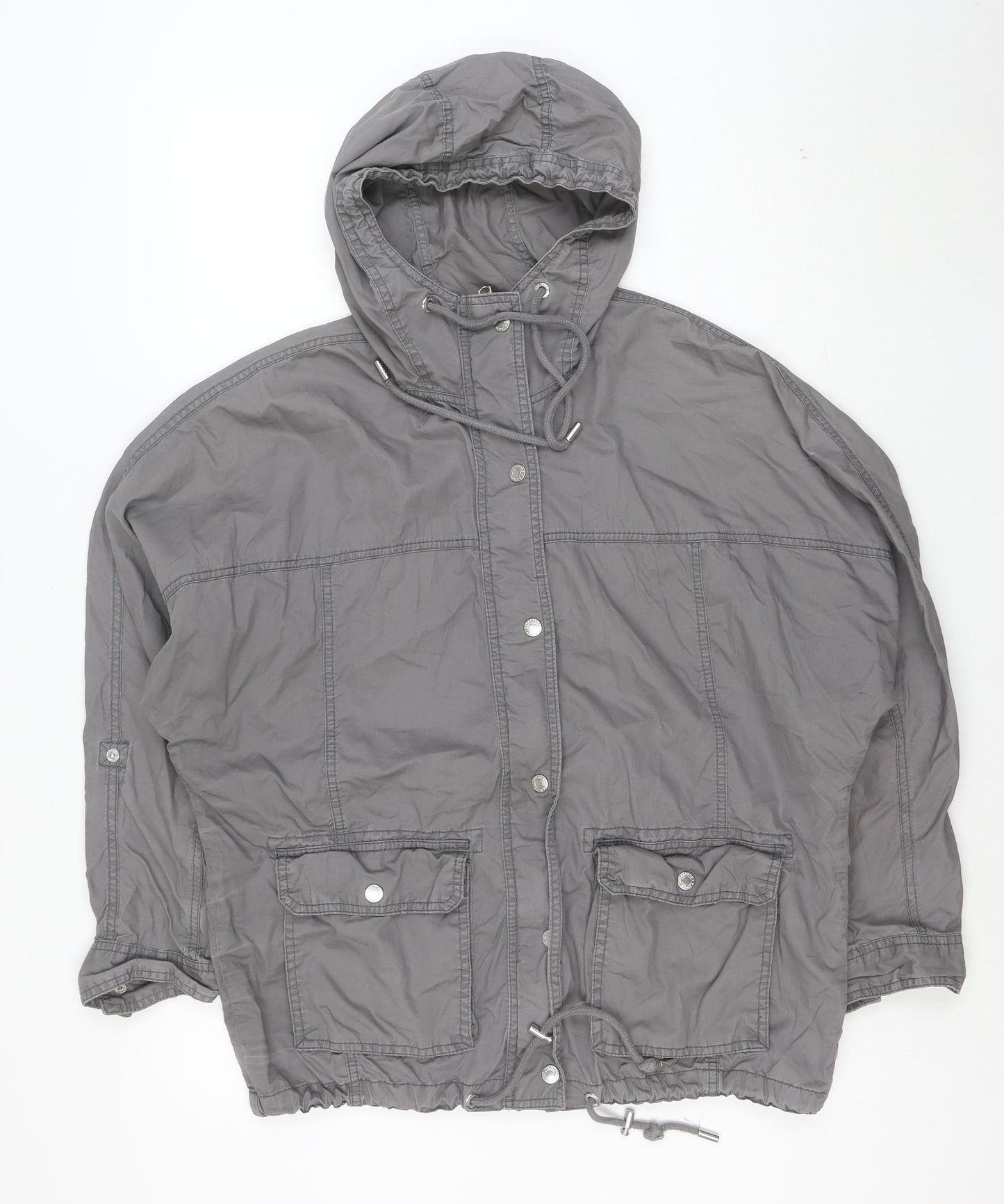 Abercrombie & Fitch Women's Grey Cotton Hooded Anorak Jacket Size S