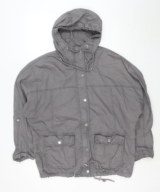 Abercrombie & Fitch Women's Grey Cotton Hooded Anorak Jacket Size S