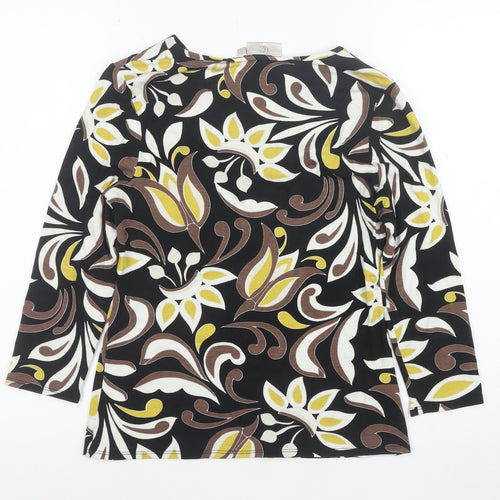 CC Women’s Multicoloured Floral 3/4 Sleeve V-Neck Tunic Blouse Size S