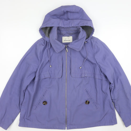 Marks and Spencer Per Una Women Purple Hooded Anorak Jacket Size 16