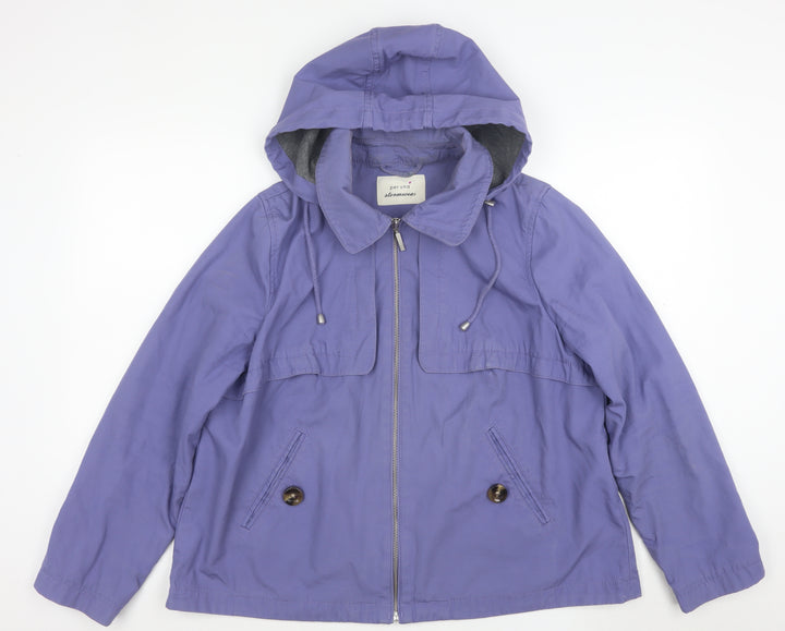 Marks and Spencer Per Una Women Purple Hooded Anorak Jacket Size 16