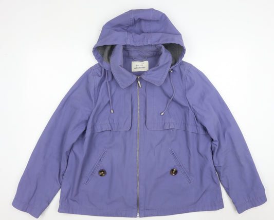 Marks and Spencer Per Una Women Purple Hooded Anorak Jacket Size 16