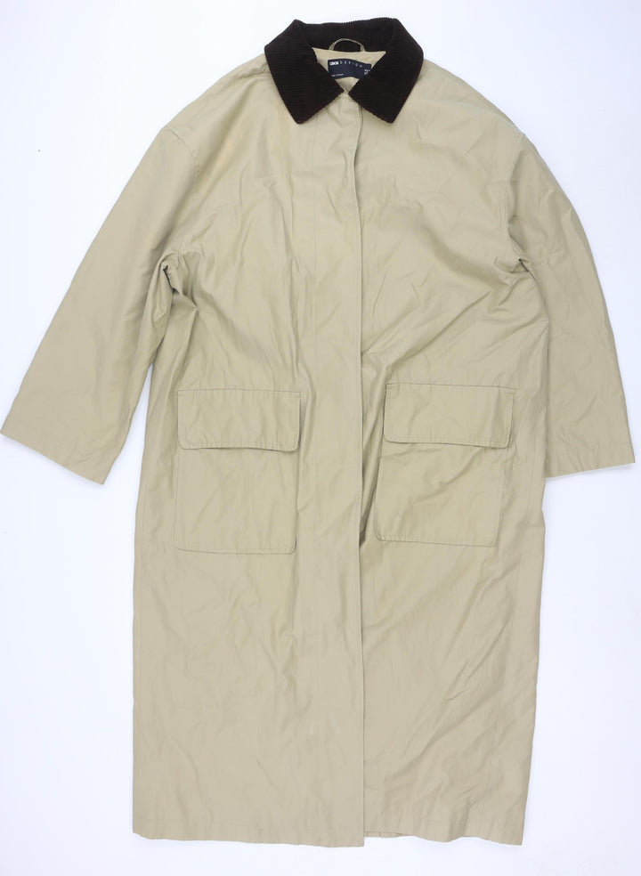 ASOS DESIGN Womens Beige Long Rain Coat UK 10 Classic Style