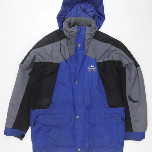 Active Cross Men's Blue L Waterproof Hooded Parka Jacket