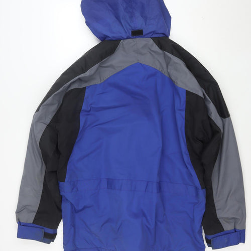 Active Cross Men's Blue L Waterproof Hooded Parka Jacket