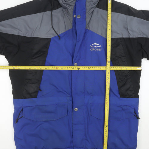 Active Cross Men's Blue L Waterproof Hooded Parka Jacket