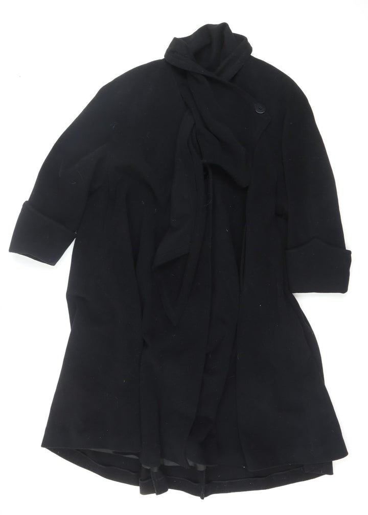 Précis Women’s Black Wool Blend Mid-Length Belted Coat M