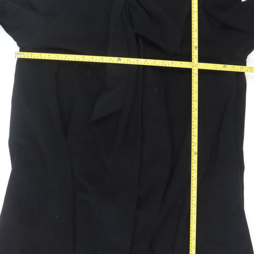 Précis Women’s Black Wool Blend Mid-Length Belted Coat M