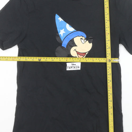 H&M Divided Disney Fantasia Black Mickey Mouse Men's XS T-Shirt