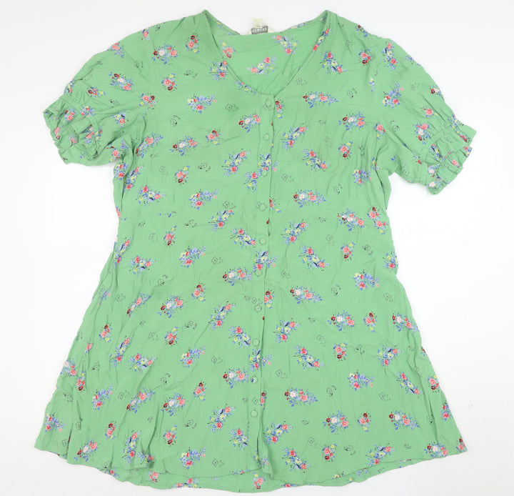 Marks and Spencer Women’s Green Floral A-Line Dress Size 20