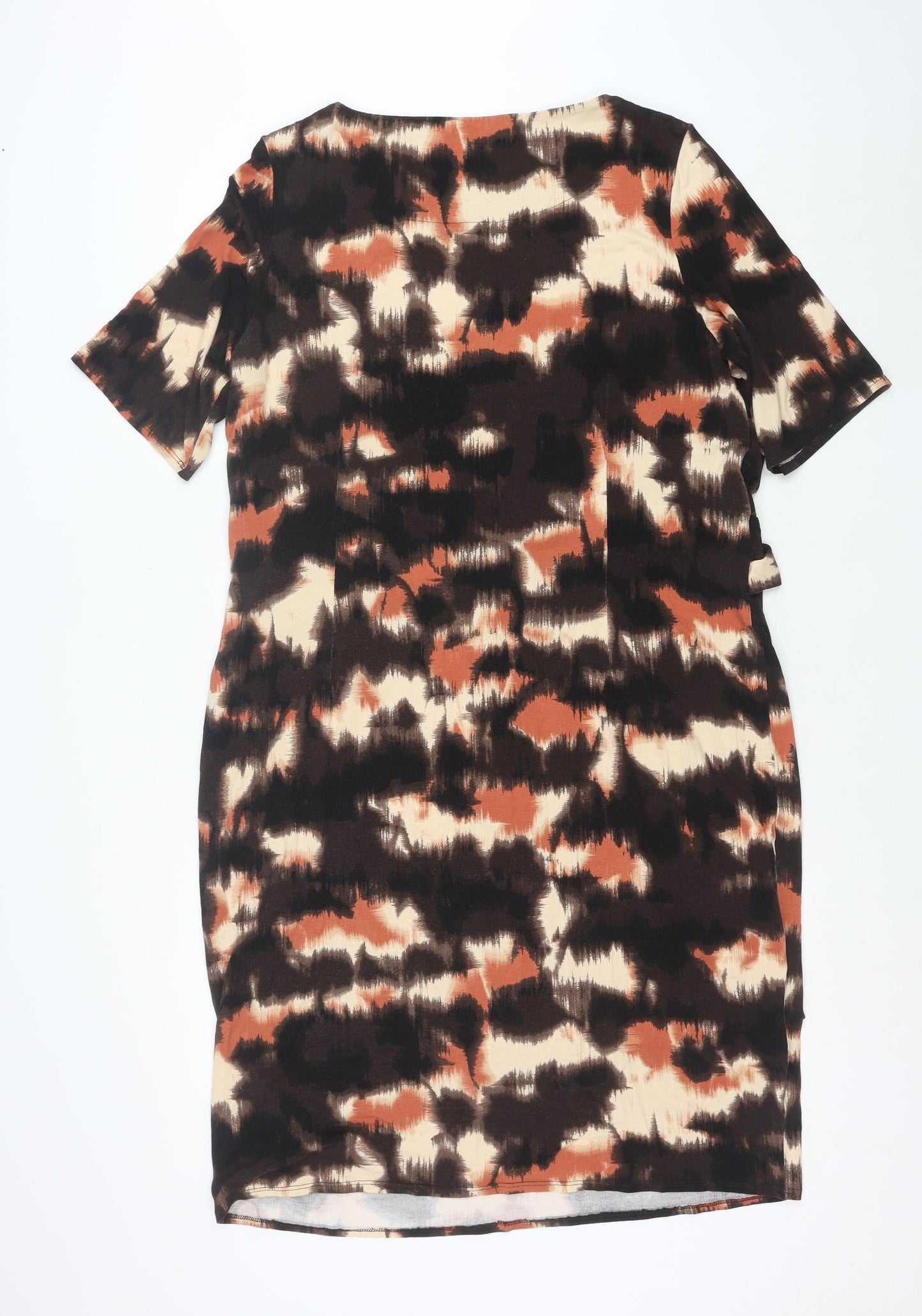 Marks and Spencer Women’s Brown Tie Dye Ruched Bodycon Dress Size 20