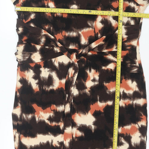 Marks and Spencer Women’s Brown Tie Dye Ruched Bodycon Dress Size 20
